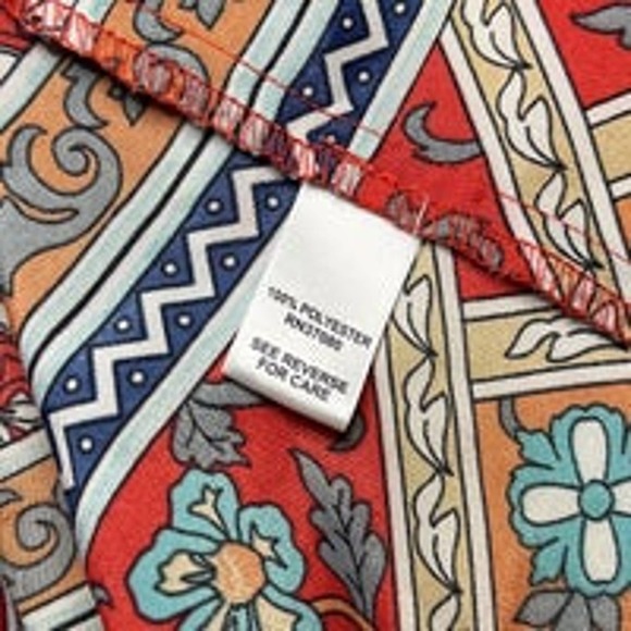 Cato Red Black Floral Print Long Sleeve Lightweight Dress‎ Women's Small - Picture 7 of 9